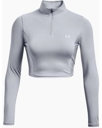 Under Armour - Shine Crop Quarter Zip Fleece Top - Lyst