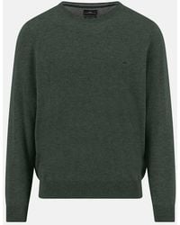 Fynch-Hatton - Merino Wool Cashmere Crewneck Knit Dark Ivy - Lyst