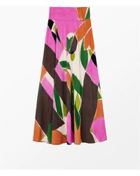 Ro&zo - Abstract Geo-Print Maxi Skirt - Lyst