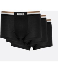 BOSS - Boss Motion 3 Pack Cotton-Blend Trunks With Signature Waistbands - Lyst