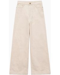 Ro&zo - Petite Ecru Cotton Twill Wide Leg Jeans - Lyst