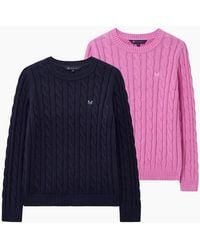 Crew - Crew Neck Chunky Sweatshirt - Lyst