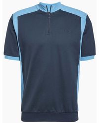 adidas - Mock Neck Zip Band Collar Short Sleeve Top - Lyst