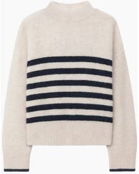 Ro&zo - Ivory And Stripe Fluffy Jumper With Alpaca - Lyst
