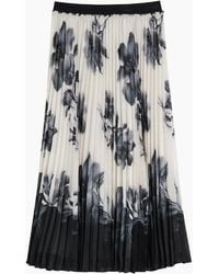 Ted Baker - Emista Printed Pleated Ivory Midi Skirt - Lyst