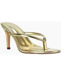 XY London - Ladies Celina Metallic Toe Post Slip-On Stiletto Heel Sandals - Lyst