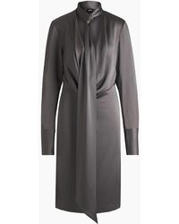 BOSS - Bascarva Tie Neck Long Sleeve Knee Length Dress - Lyst