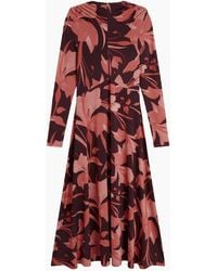 Ted Baker - Starlah Slinky Jersey Printed Dark Midi Dress - Lyst