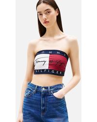 Tommy Hilfiger - Flag Logo Signature Bandeau Bra - Lyst