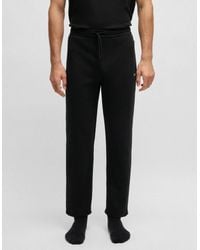 BOSS - Boss Waffle Cotton-Blend Pyjama Bottoms With Embroidered Logo - Lyst