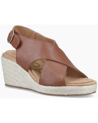 Hush Puppies - Willow Rattan Wedge Sandals - Lyst