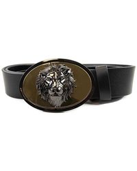 Versus - Versace Versus Oval Lion Head Buckle Belt - Lyst