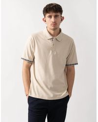 Aquascutum - Club Check Stretch Piquet Sleeves Polo Shirt - Lyst