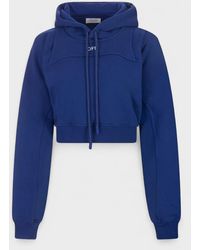 Off-White c/o Virgil Abloh - Off Stamp Round Crop Hoodie - Lyst