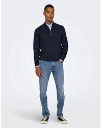 Only & Sons - Solid Patterned Slim Cut Pants - Lyst