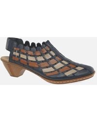 Rieker - Sina Leather Woven Heeled Shoes - Lyst
