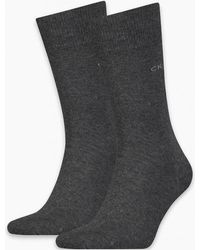 Calvin Klein - 2-Pack Premium Combed Cotton Socks, Dark Melange - Lyst