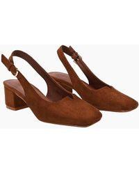XY London - Ladies Elowen Sling Back Mid Block Heel Court Shoes - Lyst
