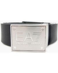 EA7 - Reversible Brushed Leather Belt Forest Night - Lyst