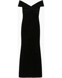 Ro&zo - Petite Lia Velvet Off The Shoulder Dress - Lyst