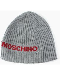 Love Moschino - Logo Print Ribbed Knitted Beanie - Lyst
