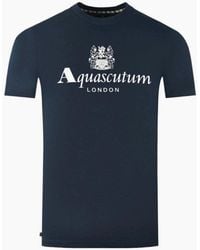 Aquascutum - Cotton Print Logo T-Shirt - Lyst