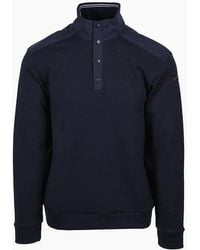 Paul & Shark - Active Fleece Cotton Sweatshirt With Typhoon Half Button-Up - Lyst
