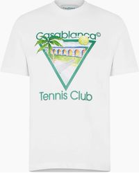 CASABLANCA - T Shirts Tennis Club Crew Neck Summer Cotton Tee - Lyst