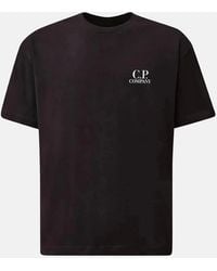 C.P. Company - 30/1 Jersey Back Logo T-Shirt Total Eclipse - Lyst