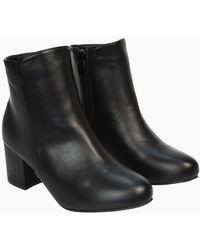 XY London - Ladies Saffy Zip Mid Block Heel Ankle Boots - Lyst