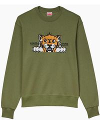 KENZO - Happy Tiger Embroidered Slim Sweatshirt - Lyst