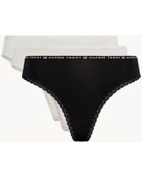 Tommy Hilfiger - 3-Pack Lace Trim Microfibre Thongs, /Ivory - Lyst