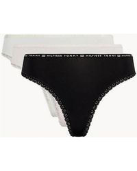 Tommy Hilfiger - 3-Pack Lace Trim Microfibre Thongs, /Ivory - Lyst