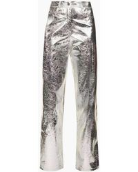 Amy Lynn - Lupe Metallic Patterned Straight Trousers - Lyst