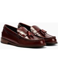 Ben Sherman - Sid Brush Off Leather Burgundy Tassel Loafers - Lyst