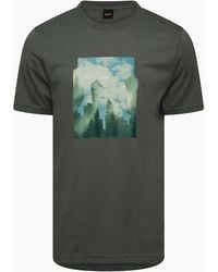 BOSS - Text Graphic Crew Neck Short Sleeve T-Shirt - Lyst