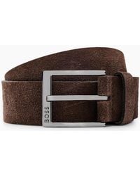 BOSS - Boss Elloy Leather Belt Dark - Lyst