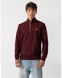 Fred Perry - Half Zip Sweatshirt - Lyst