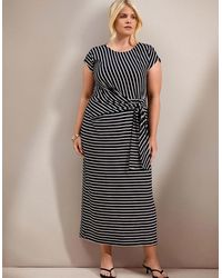 Live Unlimited London - Stripe Short Sleeve Tie Side Jersey Max - Lyst