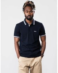 BOSS - Boss Paddy Cotton-Piqué Polo Shirt With Contrast Logo - Lyst