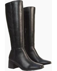 XY London - Ladies Ruby Square Toe Low Block Heel Knee-High Boots - Lyst