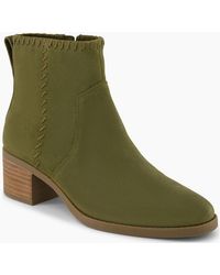 TOMS - Delilah Heeled Suede Khaki Heeled Ankle Boots - Lyst