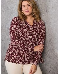 Live Unlimited London - Ditsy Floral Jersey Cowl Neck Top - Lyst