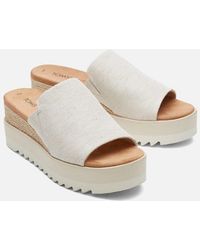 TOMS - Diana Mule Nylon Natural Wedges - Lyst