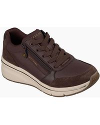 Skechers - Billion Flex Luxe Up Leather Chocolate Duraleather/Mesh Trainers - Lyst