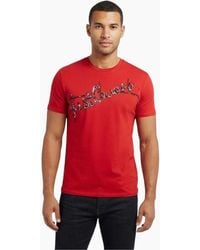 Just Cavalli - S03Gc0368 T-Shirt Logo Print Short Sleeve Tops Cotton Tee - Lyst