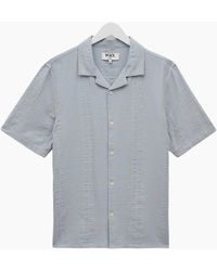 Wax London - Didcot Double Weave Seersucker Short Sleeve Shirt - Lyst