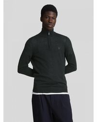 Lyle & Scott - Lyle & Scott Tonal Eagle Merino Quarter-Zip Jumper - Lyst