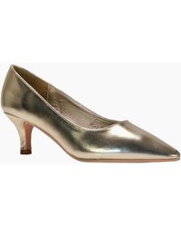 XY London - Ladies Cali Metallic Low Kitten Heel Court Shoes - Lyst