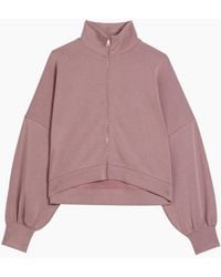 Ted Baker - Ted Bake Aurora Cupro Zip Through Funnel Neck Dusty Jumper - Lyst